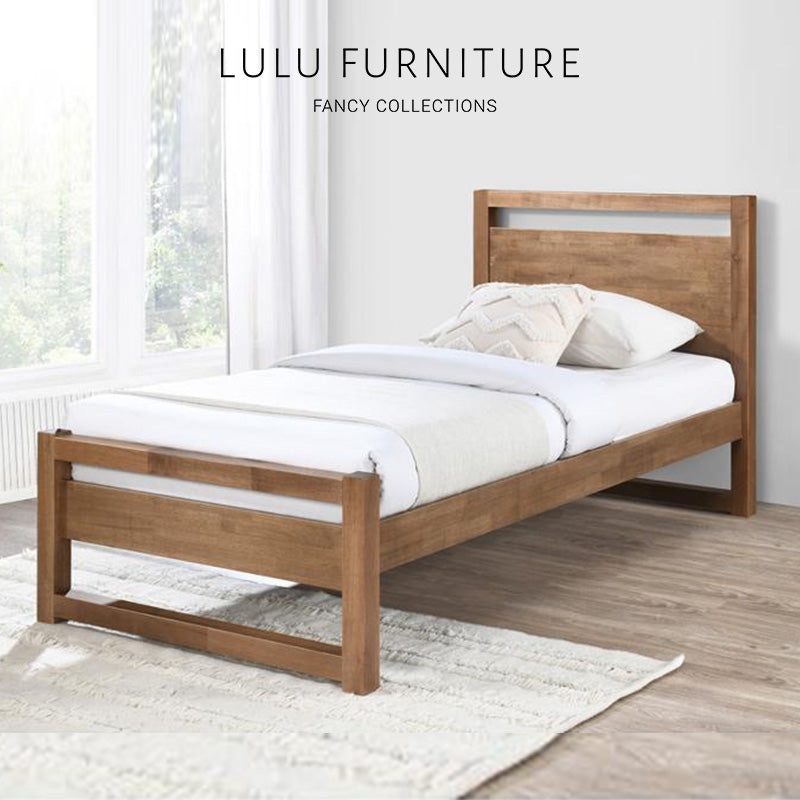 MapleCraft Solid Wood Bed Frame Single Size - Classic & Modern ...